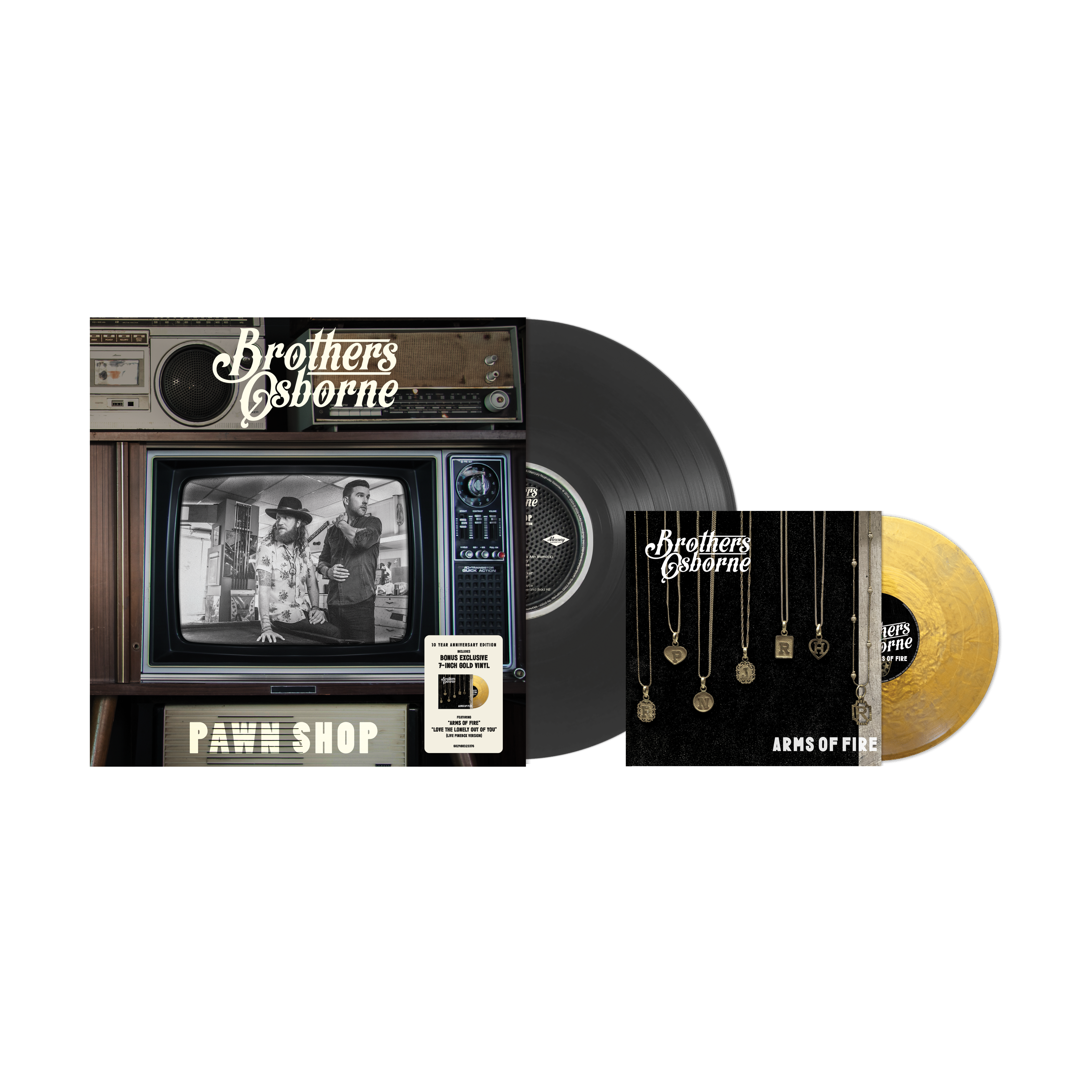 Pawn Shop 10 Year Anniversary Gold Collection (Arms Of Fire/Love the Lonely Out of You 7” Gold Vinyl + Pawn Shop Vinyl)