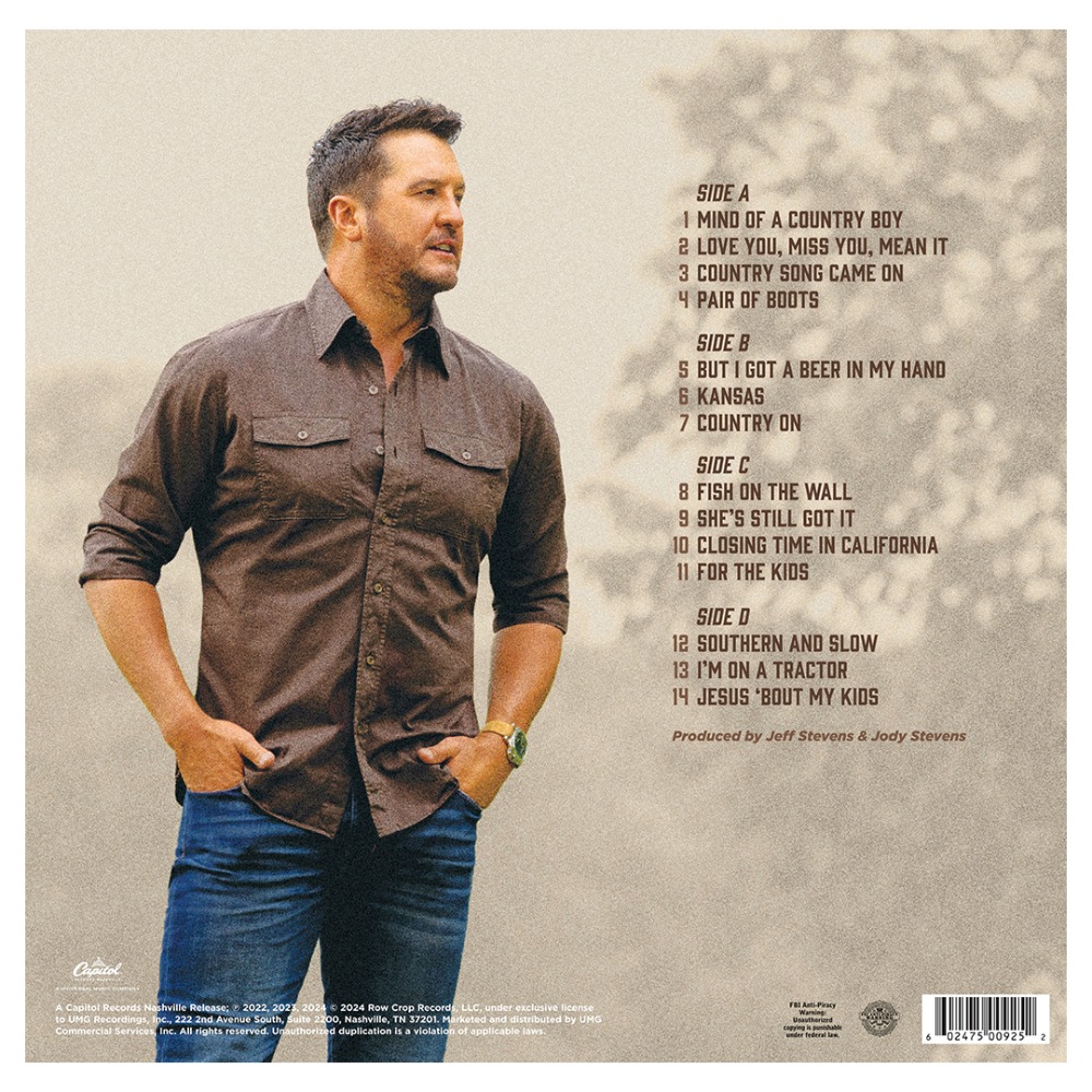 Mind of A Country Boy Vinyl Back Cover