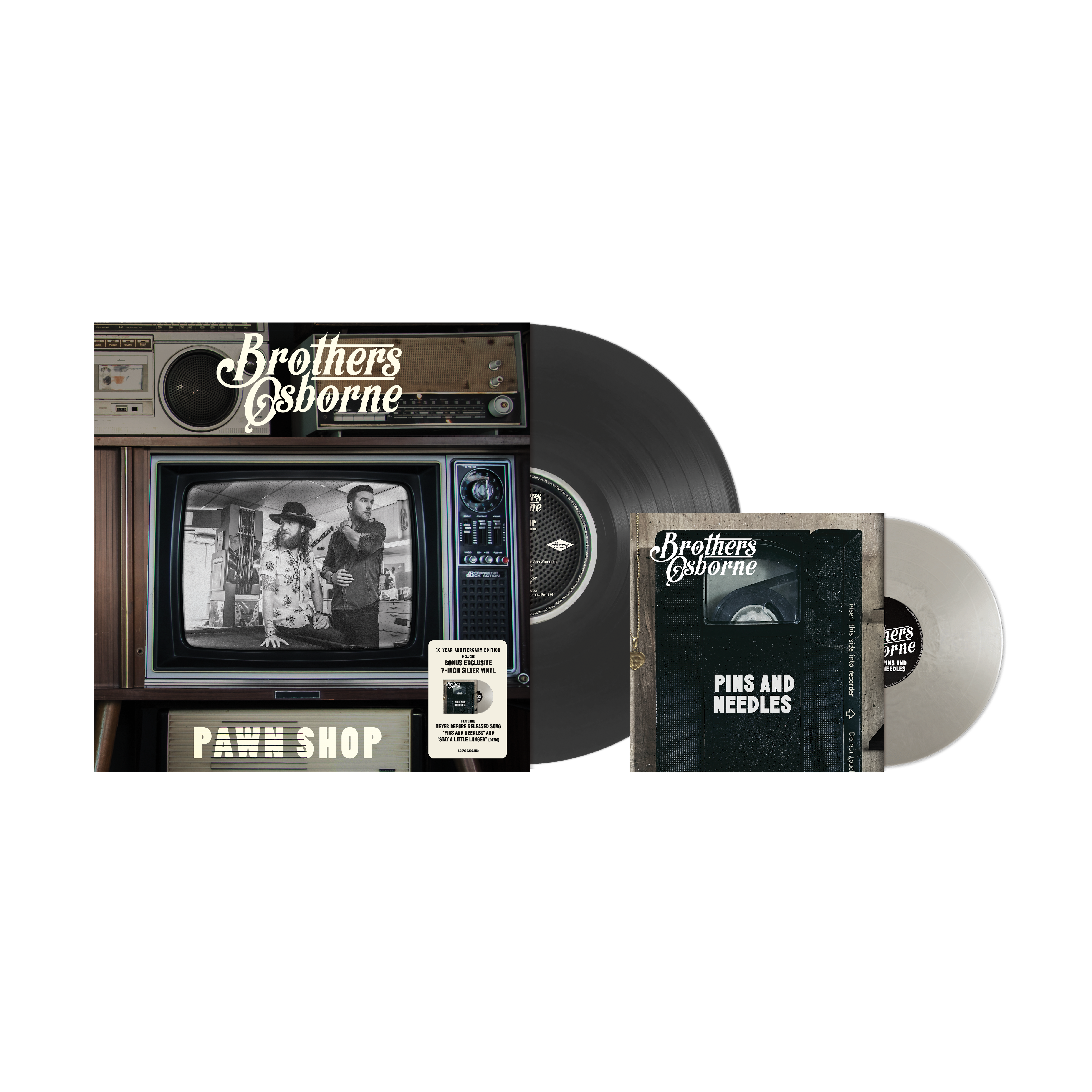 Pawn Shop 10 Year Anniversary Silver Collection  (Pins and Needles / Stay A Little Longer 7” Silver Vinyl + Pawn Shop Vinyl)