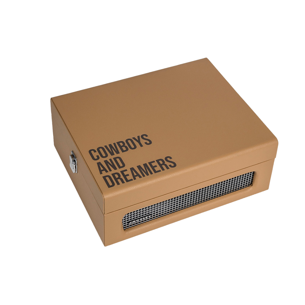 Crosley Brands George Strait Record Player Closed Diagonal View