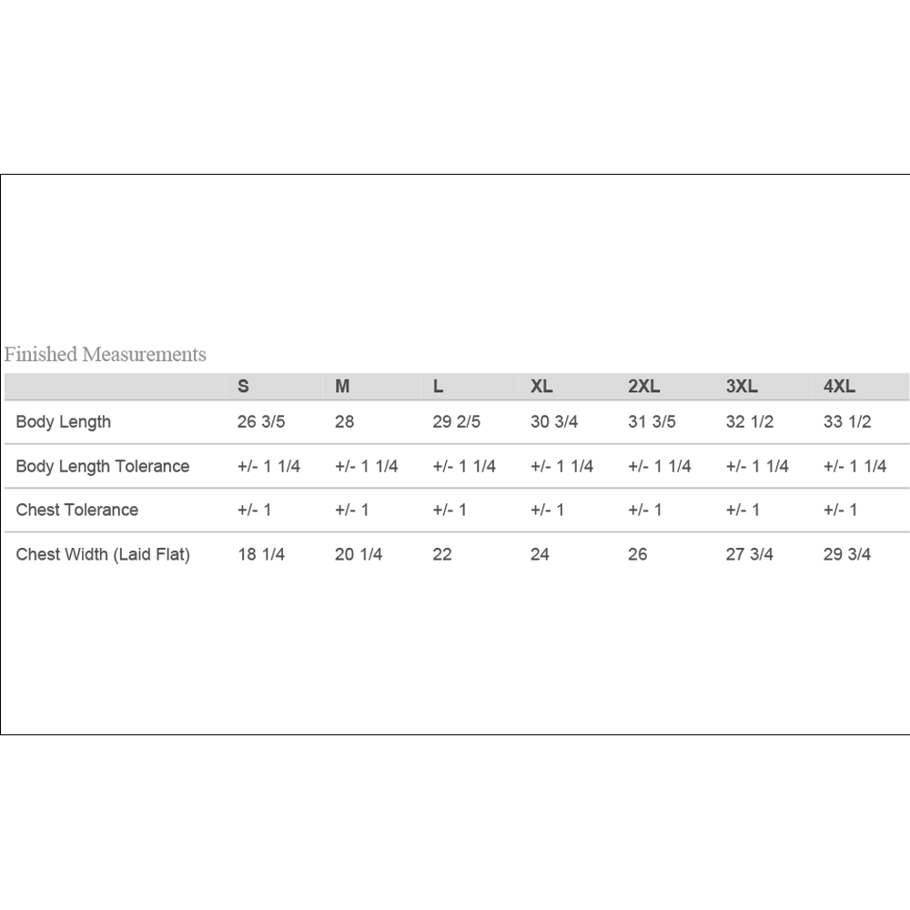 Luke Grimes Truck T-shirt size chart