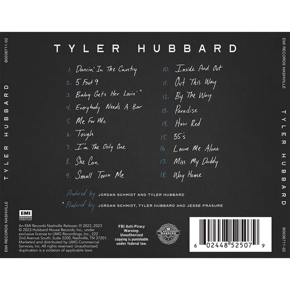 Tyler Hubbard (CD) Back